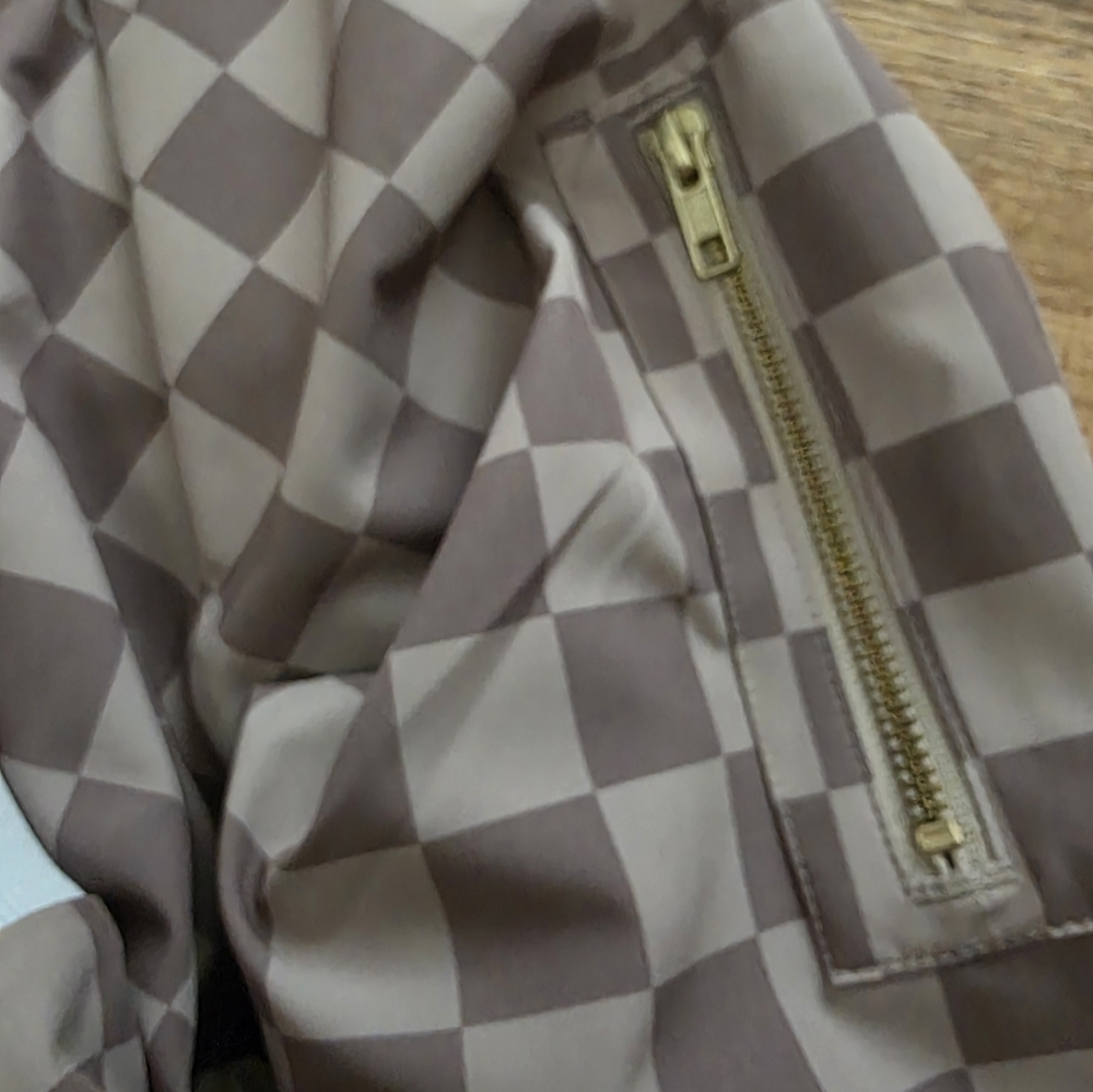Albion Checkered Bomber Jacket Tan Medium - Picture 6 of 8